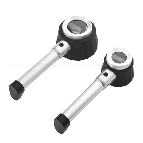 30x aluminum alloy handheld magnifying glass with scale for measuring 3 LED lights optical glass liquor identification