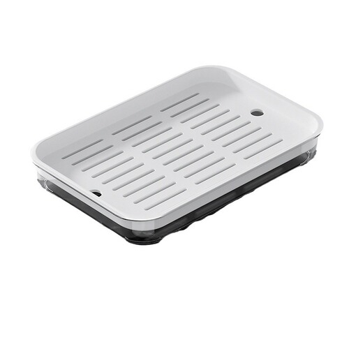 Tea tray, home living room dry brewing table, simple tea set, cup holder for tea cups and water cups, rectangular double-layer drain tray