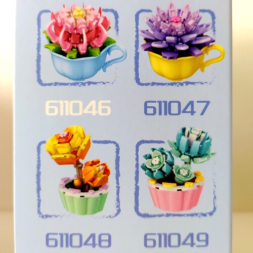 Senbao building blocks 611042 cute plants succulent potted immortal flowers girls ornaments educational toys children's gifts
