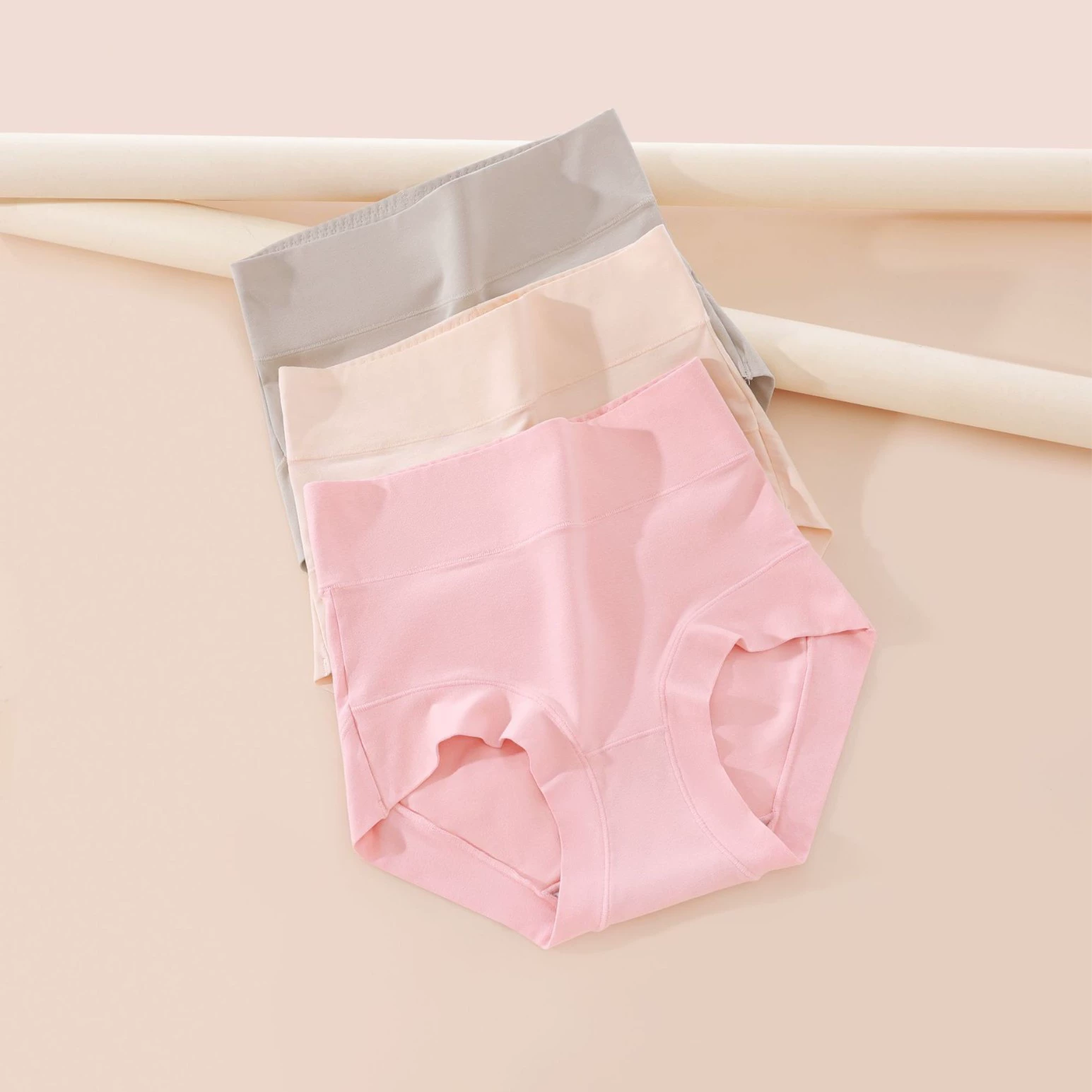 Comfortable cotton antibacterial pants, breathable trousers, high waist