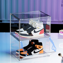 加厚透明鞋盒球鞋收纳盒可叠加大尺寸鞋盒透明PET鞋架包包收纳柜