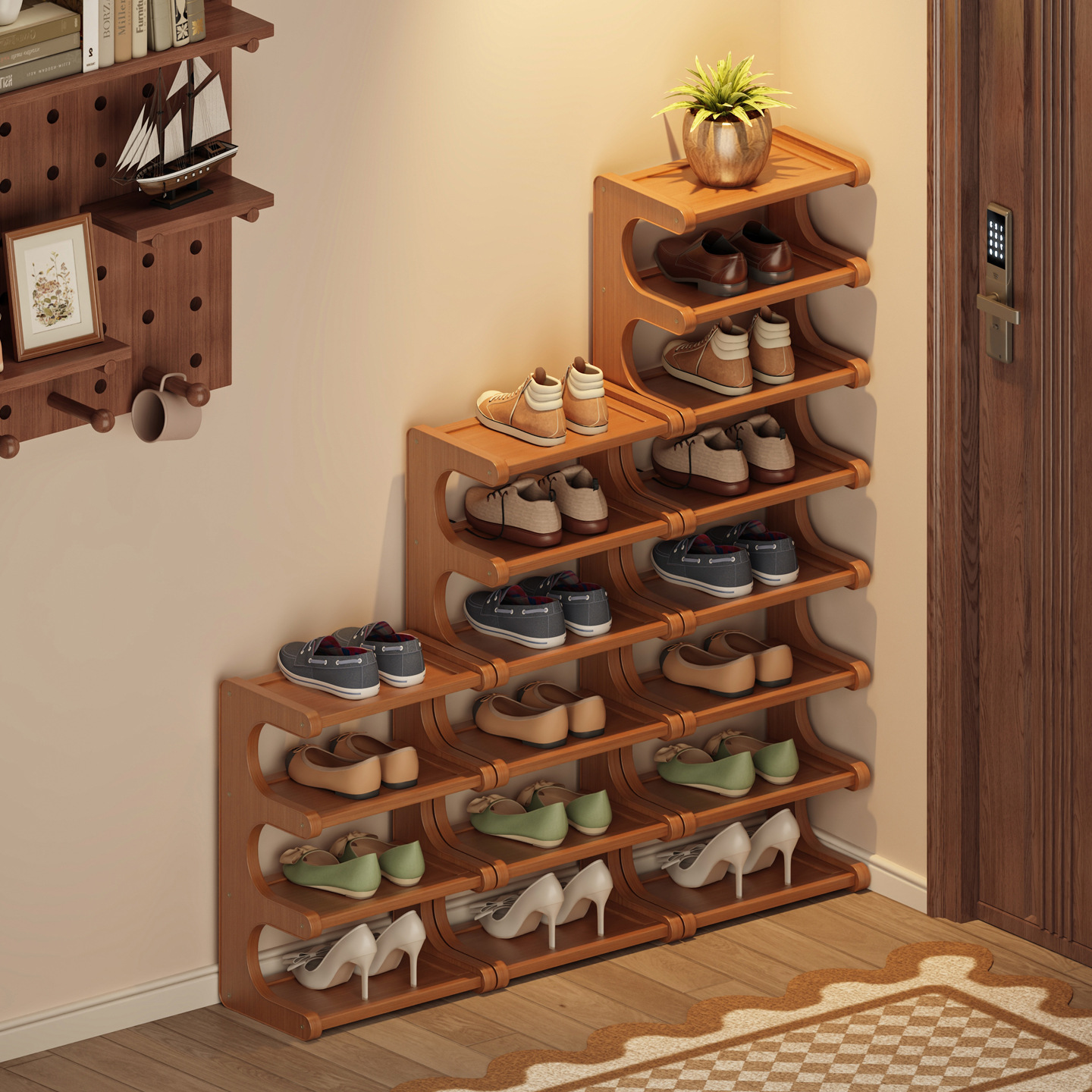 Multi-Tier Household Shelf Rack