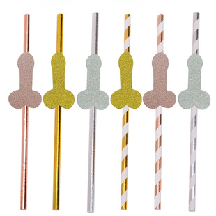Cross-border new bone bride tribe straw bachelor party wedding party decoration creative degradation paper