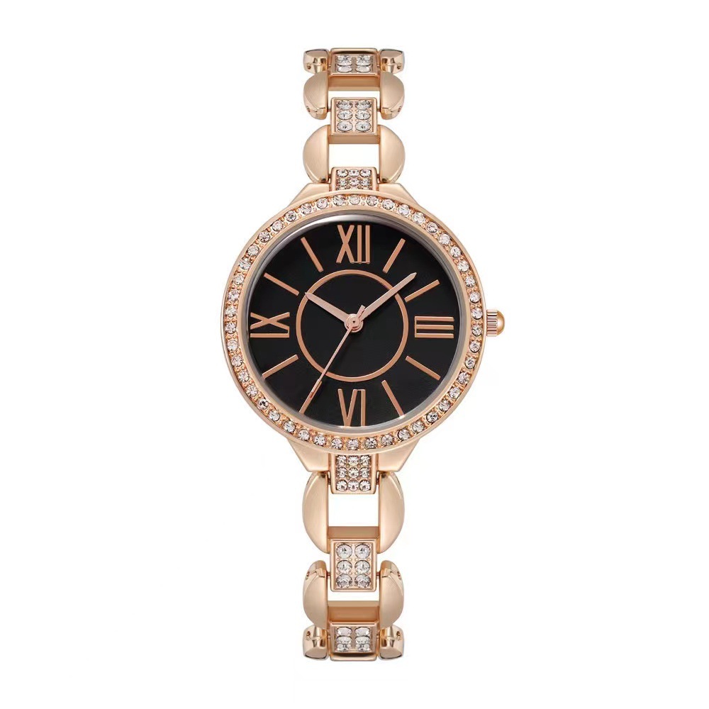 2023 Nuovo prodotto da donna Orologio con bracciale con quadrante romano con diamanti Orologio da polso al quarzo con confezione regalo versatile di lusso alla moda_voghion.com