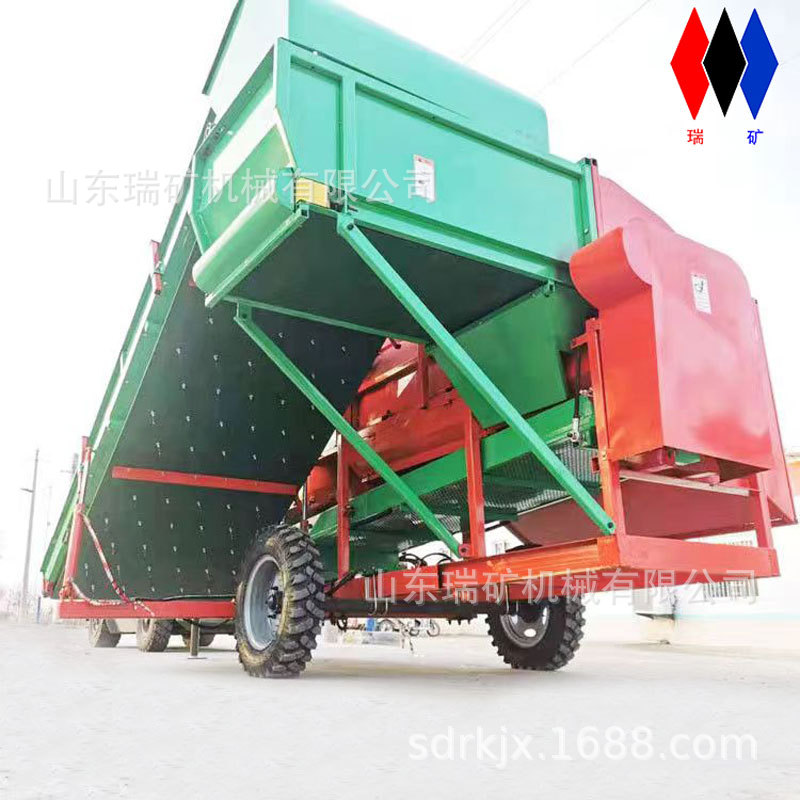 花生检拾摘果机四轮车牵引式长果打粒机打花生机果秧分离机辽宁