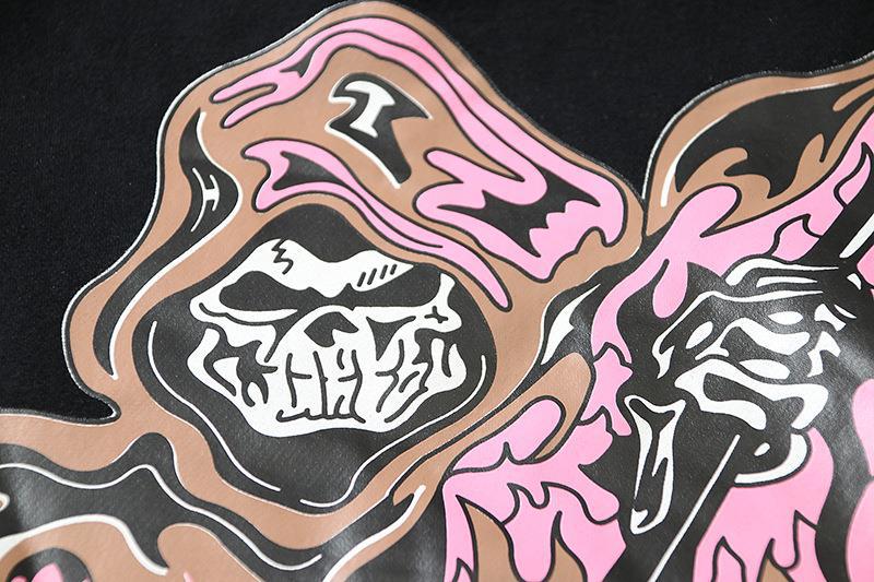 Jacke aus reiner Baumwolle, Hip-Hop-Lockersitz, Kanye, Unisex-Totenkopf-Eisenkette, Kirin-Arm-Hoodie, Hoodie-Trend_voghion.com