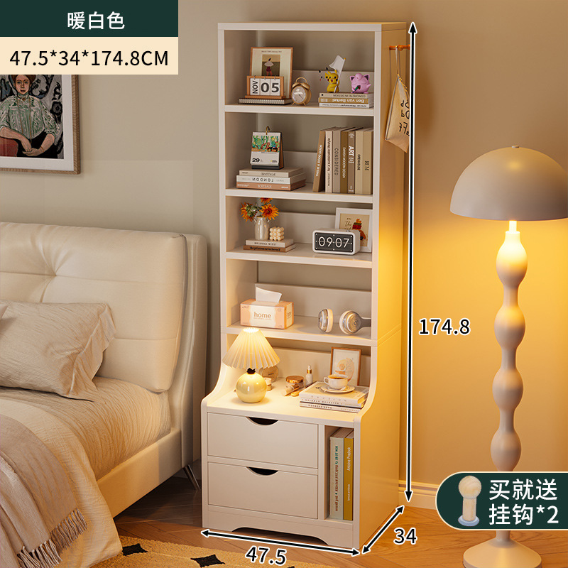 Tablero de cabecera simple y moderno tipo pequeño estante de almacenamiento multifuncional estante de libros de dormitorio casero armario de cabecera