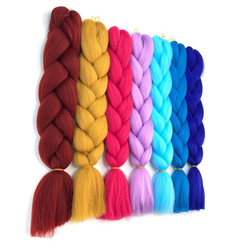 Fibra química africana gran trenza de alta temperatura seda peluca de mujer trenza monocromática trenza sucia puesta en percha