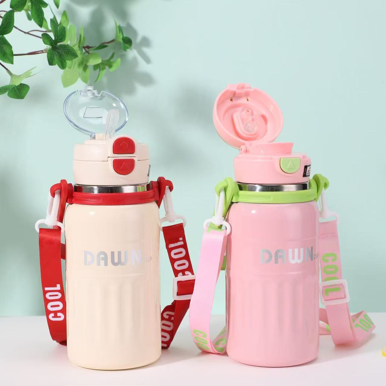 Edelstahl Isolierflasche Mit Strohhalm Für Sport Und Outdoor_voghion.com