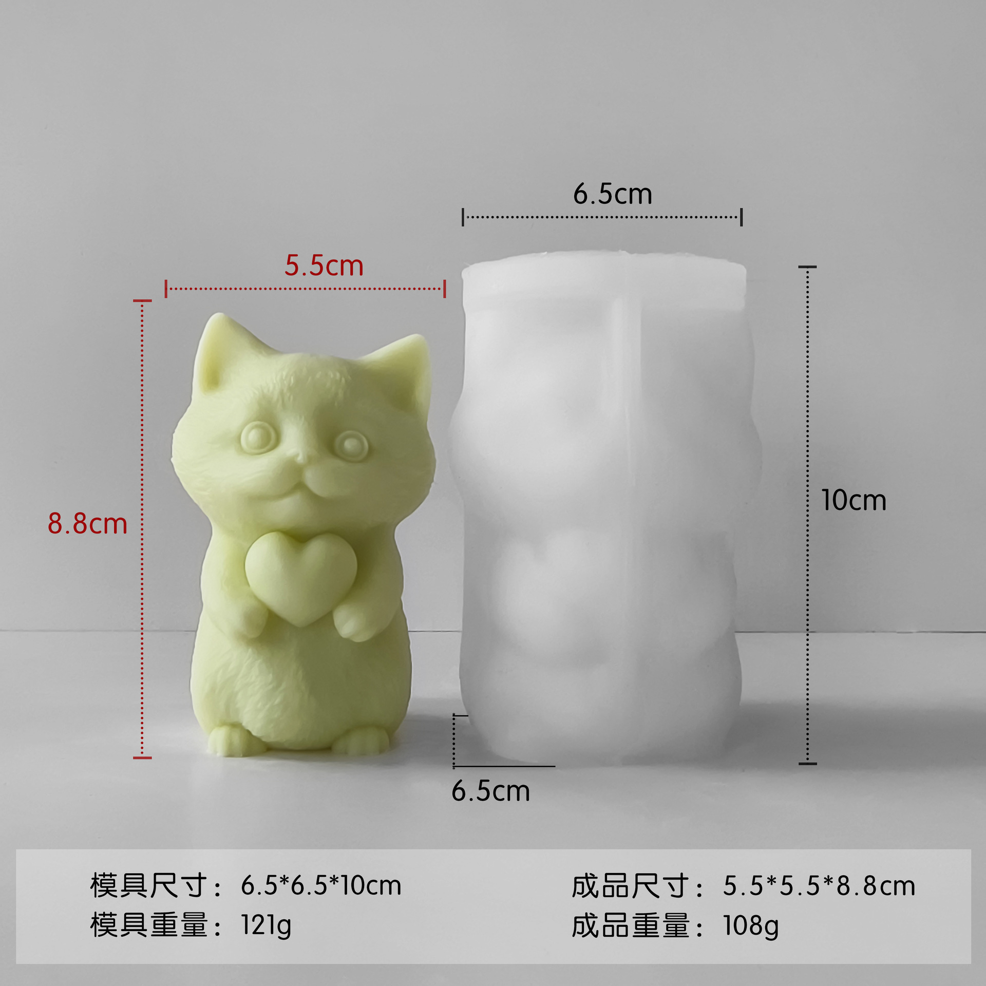 Jiahuimei pellizca Le Cat Molde de silicona Diy Silicona Back Descompresión Juguete Dibujos animados Gato Abrasivo