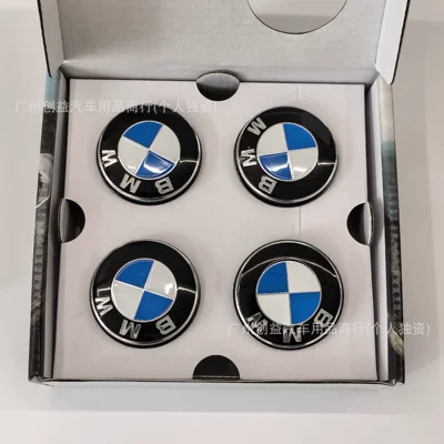 Suitable for BMW car floating wheel hub Car logo - bm56-blue-and-white-4-pack