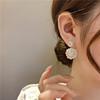 Elegant silver needle from pearl, white mountain tea, black earrings, silver 925 sample, internet celebrity