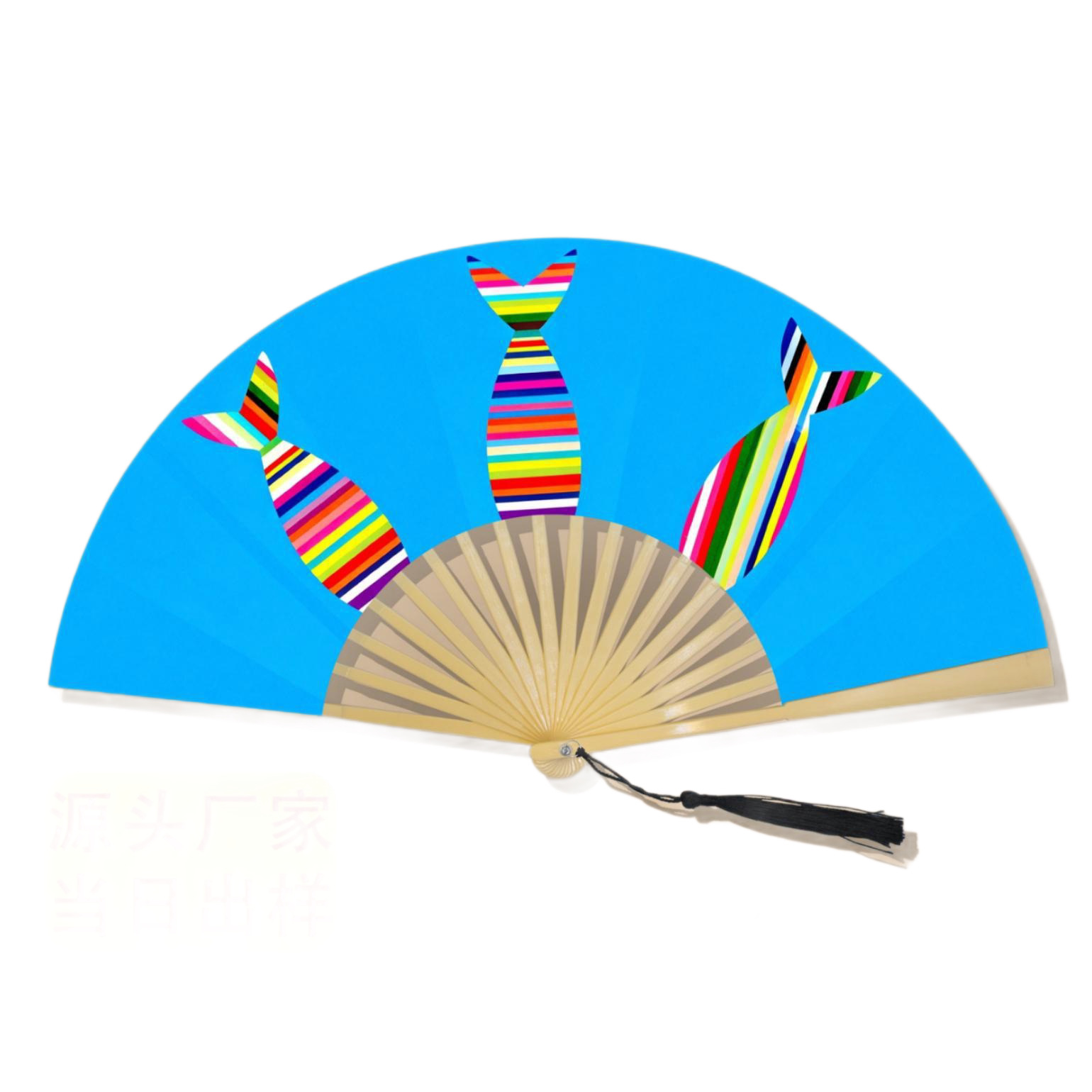 Abanico Plegable Artesanal de Poliéster y Plástico, para Hanfu y Eventos image 6
