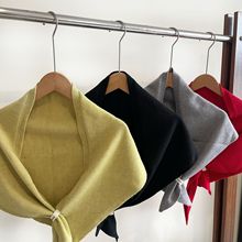 ins风装饰好搭针织三角巾 秋冬服装配饰纯色披肩日韩氛围感领巾潮