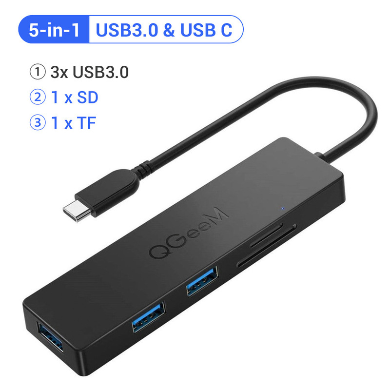5-in-1USB C Hub USB3.0 TYPE C Hub docking station expander adapter splitter reader card