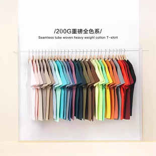 American Style Selection Pure Cotton T-Shirt Summer 2024 New Pure Cotton Base Shirt Solid Color White Original Short Sleeve for Men and Women
