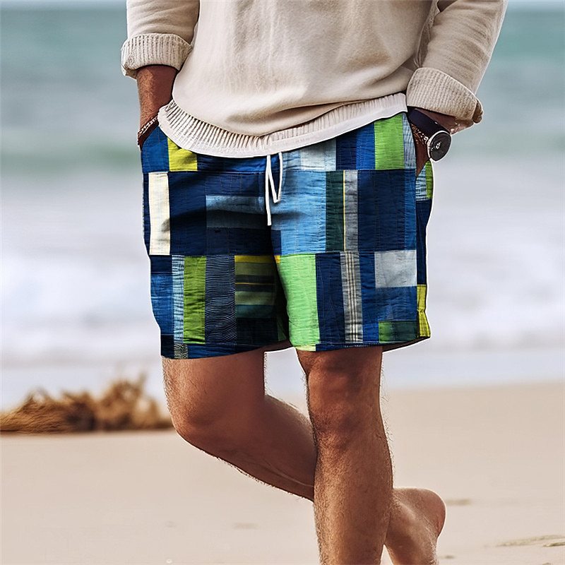 2025 Foreign Trade Cross-Border Summer Drawstring Elastic Waist 3D Printed Animal Fish Comfortable Breathable Beachwear for Men (Dropshipping)