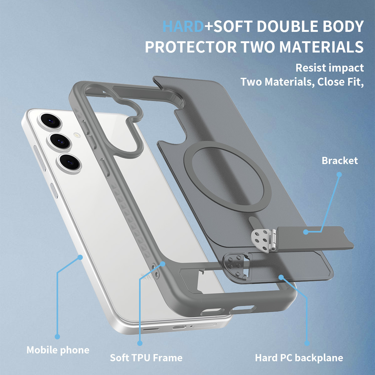 Adecuado para Samsung S25FE soporte horizontal carcasa para teléfono móvil Fengshang Skin Sense N52 soporte magnético invisible de una sola palabra fábrica