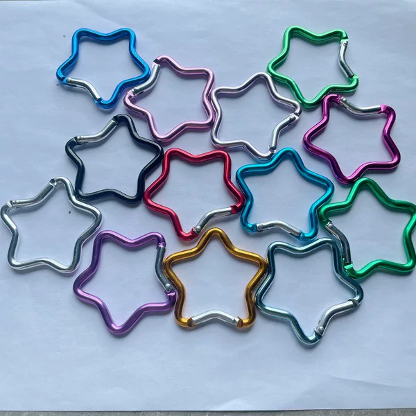 Five-Pointed Star Carabiner Aluminum Alloy Five-Star Colorful Star Buckle High-Quality Hanging Buckle Quick Buckle Jewelry Accessories Aluminum Alloy