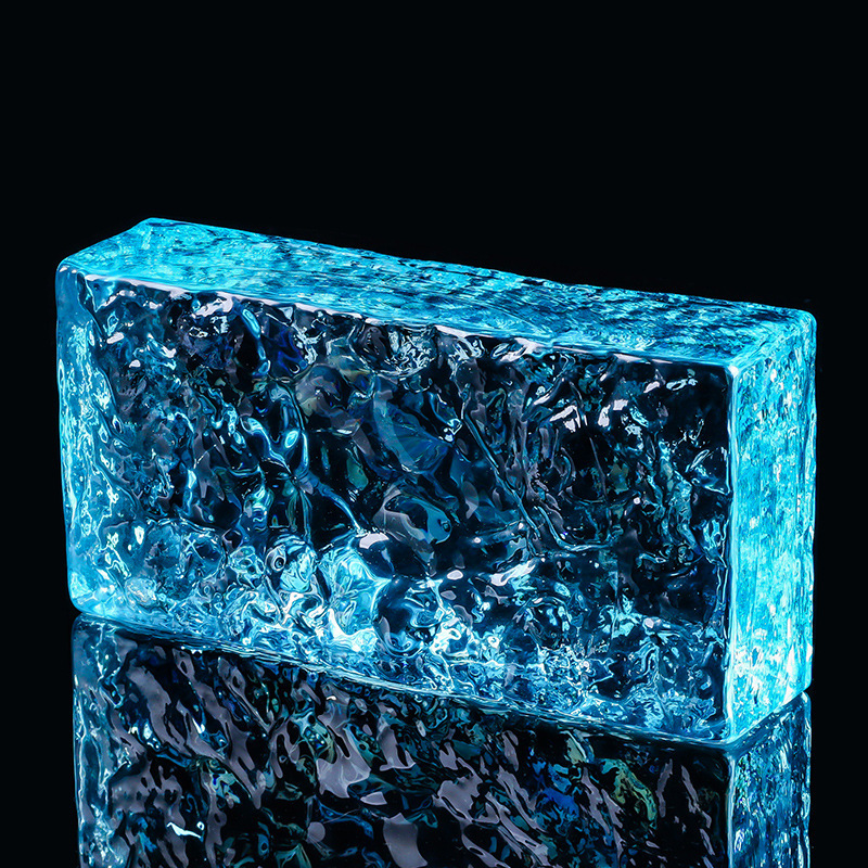 Transparente de doble cara ladrillo de cristal ladrillo de burbuja cuadrada puerta de entrada pared de mampostería ladrillo de cristal sólido ladrillo de cristal ladrillo de vidrio