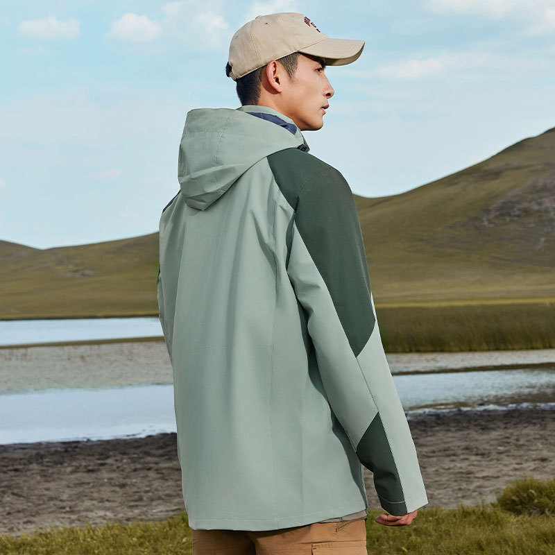 Senderismo al aire libre chaqueta a juego de color de una sola capa otoño hombres y mujeres ropa de trabajo soft shell a prueba de viento impermeable chaqueta de alpinismo