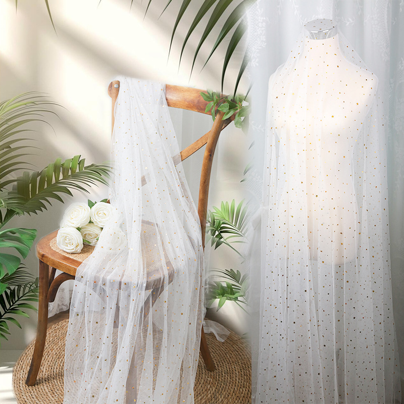 可代裁剪星星纱 背景布伴手礼 AAX亮片美国网纱 舞台装饰头纱网