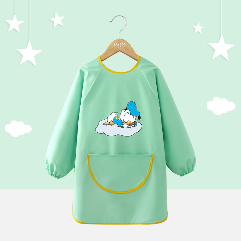 子供用防水絵画服幼稚園プリントスモックスタジオプリント防水逆着用エプロン男の子と女の子用|undefined