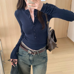 Pure Desire ホワイト長袖 Tシャツ レディース 2025 秋冬 スリムデザイン インナー ボトリングシャツ ホットガール トップス