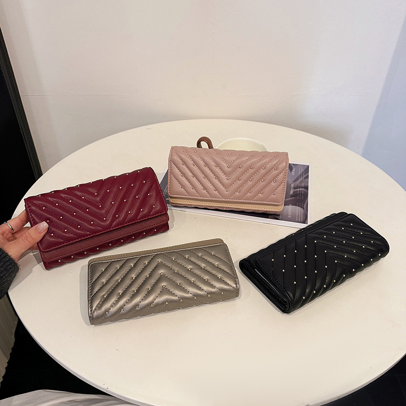 Long Wallet for Women 2026 New Embroidery Design 70% off Versatile Rivet Card Holder Fashion Coin Purse Long Wallet for Women 2026 New Embroidery Design 70% off Versatile Rivet Card Holder Fashion Coin Purse