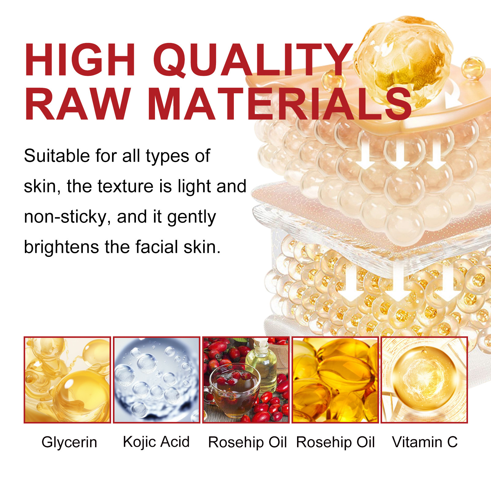 Jayswing kojic acid can lighten spots, repair the dark, white, brighten, wrinkle resistant and rejuvenating face cream_voghion.com