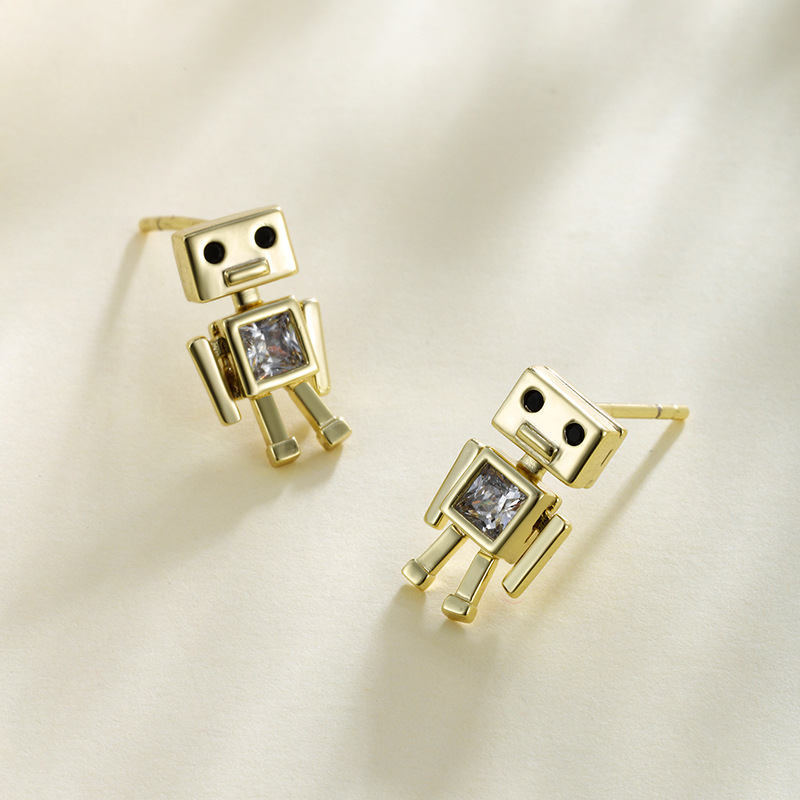 Joyas Xuping Europa y América de la moda de la calle personalidad robot pendientes de orejas para hombres lujosos auriculares para mujeres