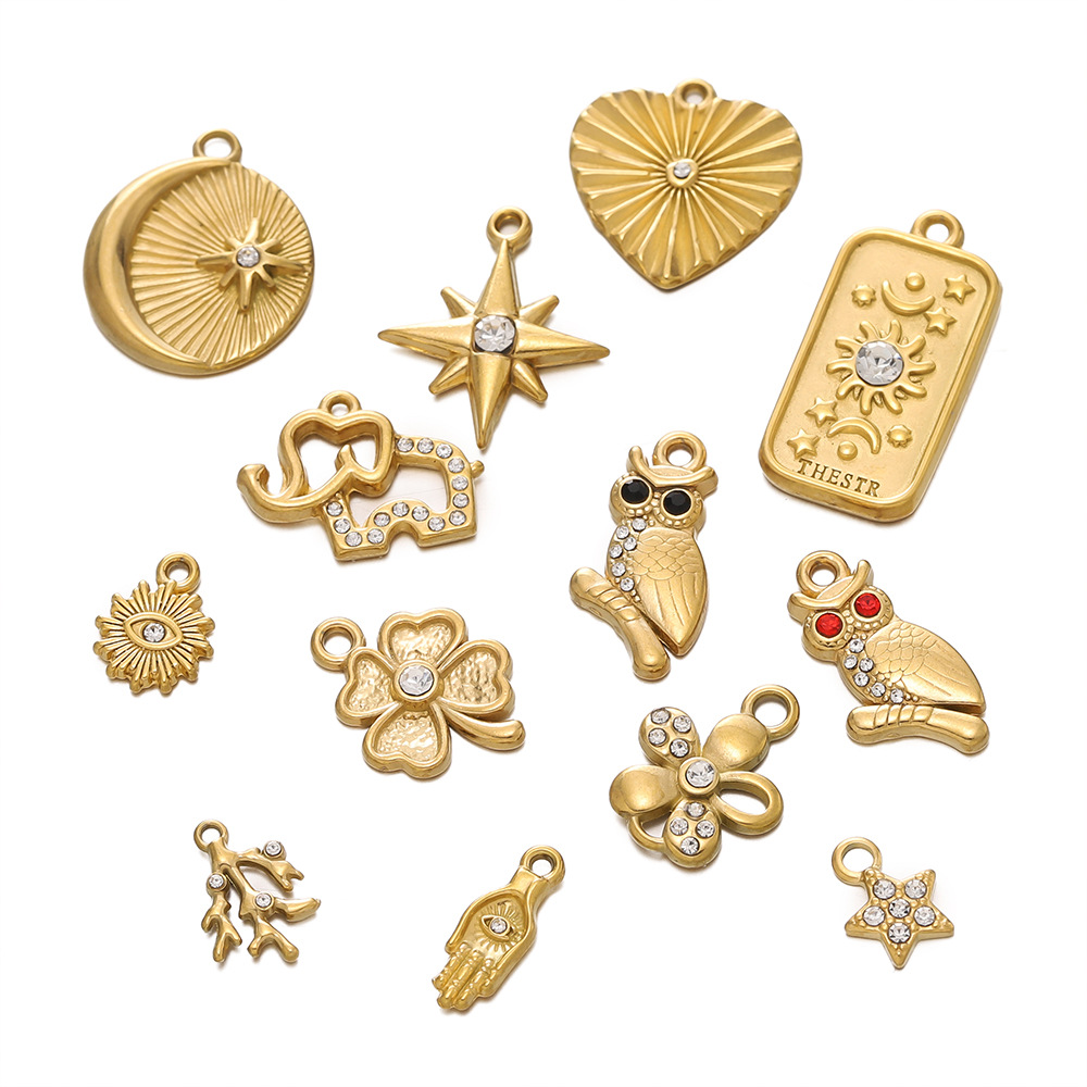 6g Weight Pendant Jewelry Making Type DIY Ornament Accessories Classification 2 PCS/Package Quantity 304 Stainless Steel Material Star, Heart Shape Pattern All Seasons Season Classic Style Style 2 PCS/Package 304 Stainless Steel Star Heart Shape Pendant DIY Ornament Accessories 8