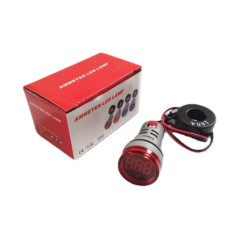 22 ммАмперметр Красный Зеленый Желтый Синий Белый 5-цветный индикатор сигнала Тип круглый цифровой дисплей амперметр AD101-22AM