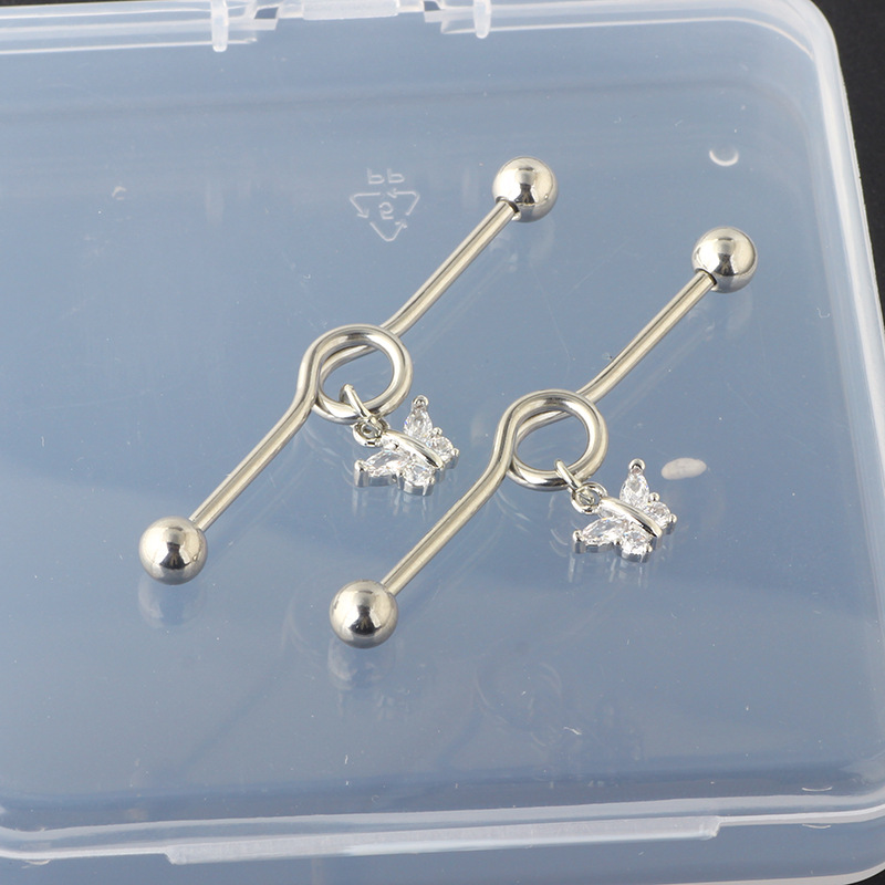 2022 Cross Love Ear Long Rod Earrings Piercing Jewelry Industrial Long Ear Rod Ear Bone Nails detail image 33