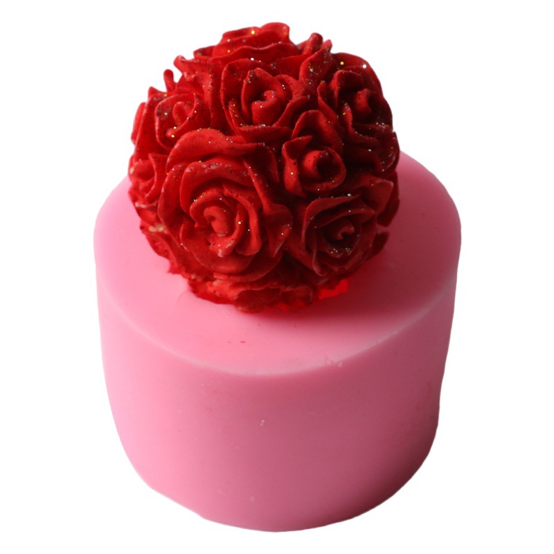 Molde de silicona para velas perfumadas con forma de rosa tridimensional, helado, mousse, pastel, tulipán, girasol y peonía.