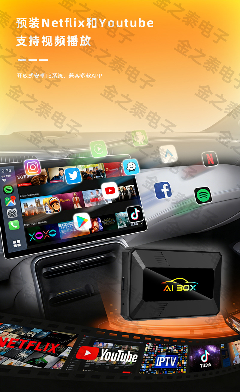 Cross-Border Aibox Mirror Screen Projection Carplay to Android System Box with HDMI Wireless Carplay Box
