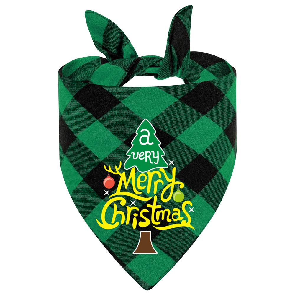 Tanpopo de algodón transfronterizo perro saliva Toalla de Navidad triángulo toalla mascota bufanda mascota ropa