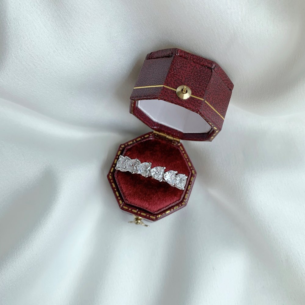 Fashion Heart Shape Sterling Silver Plating Inlay Zircon Rings 1 Piece