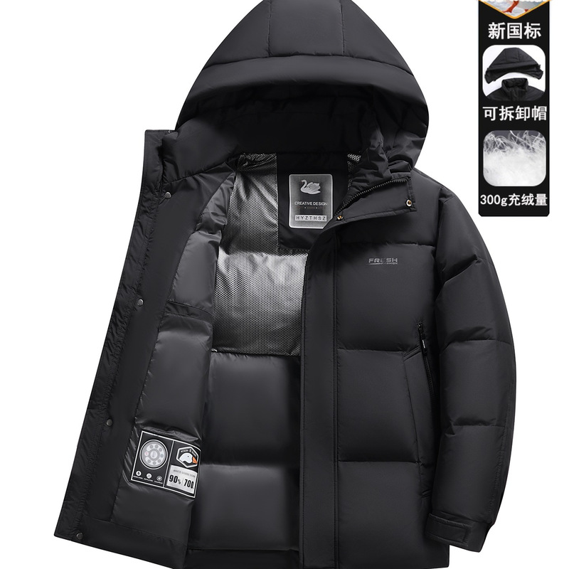 Men's down Jacket for Winter 2025, New Goose down Jacket, Extremely Cold-Resistant, Thickened, Cold-Proof Men's Coat, Trendy