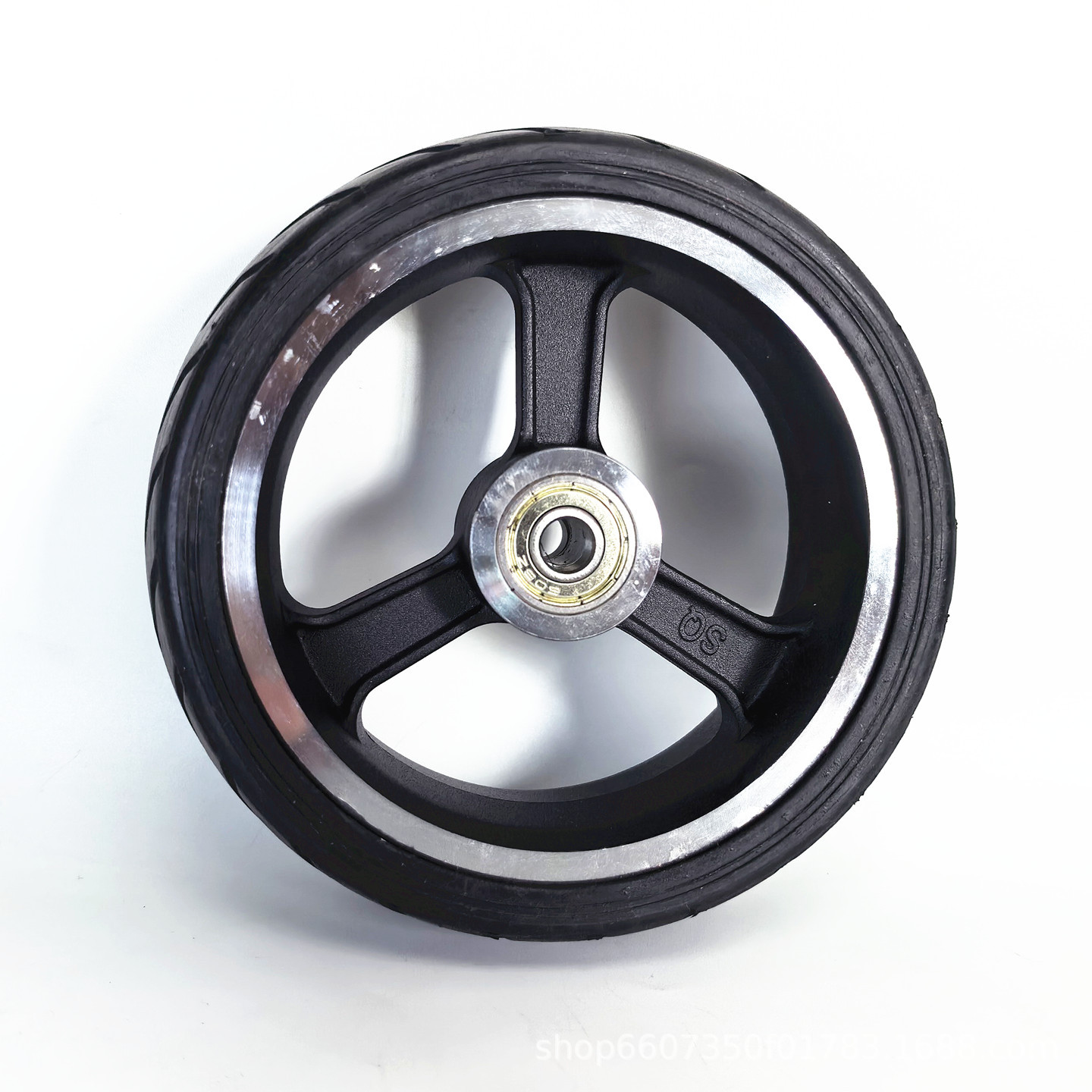 5-inch 5x1.6 electric scooter shopping cart tire assembly, no inflation required, puncture-resistant, 5x2 solid tire, complete wheel