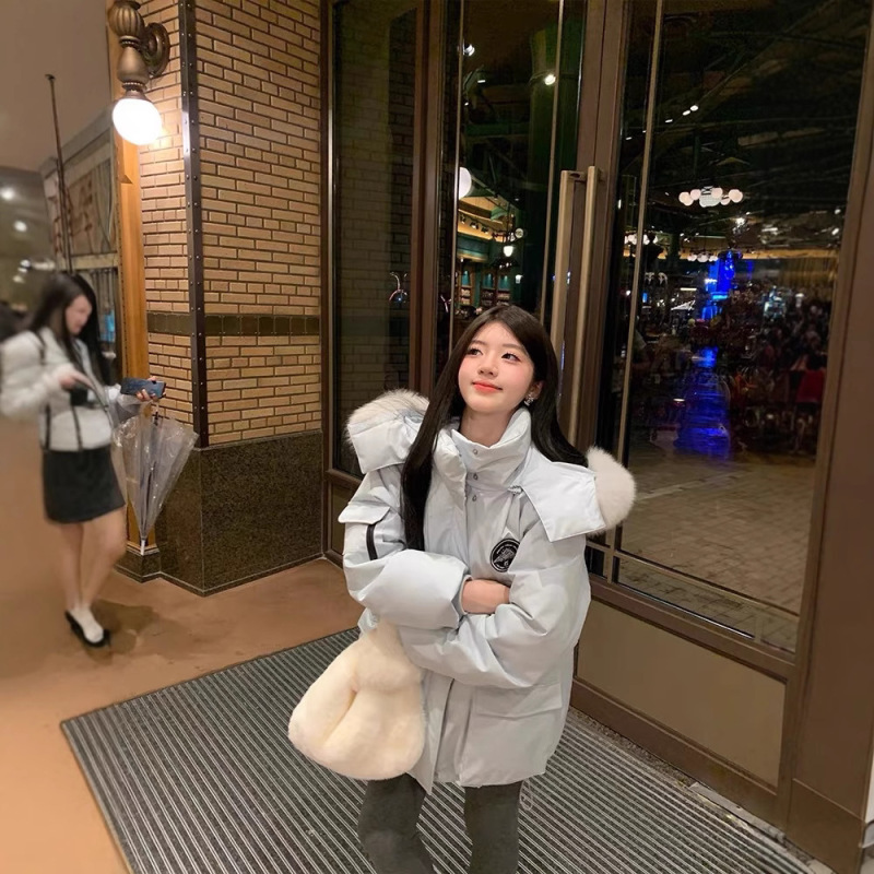毛领派克棉服女款2025年冬季韩版高级感工装棉衣连帽美式棉袄外套|undefined