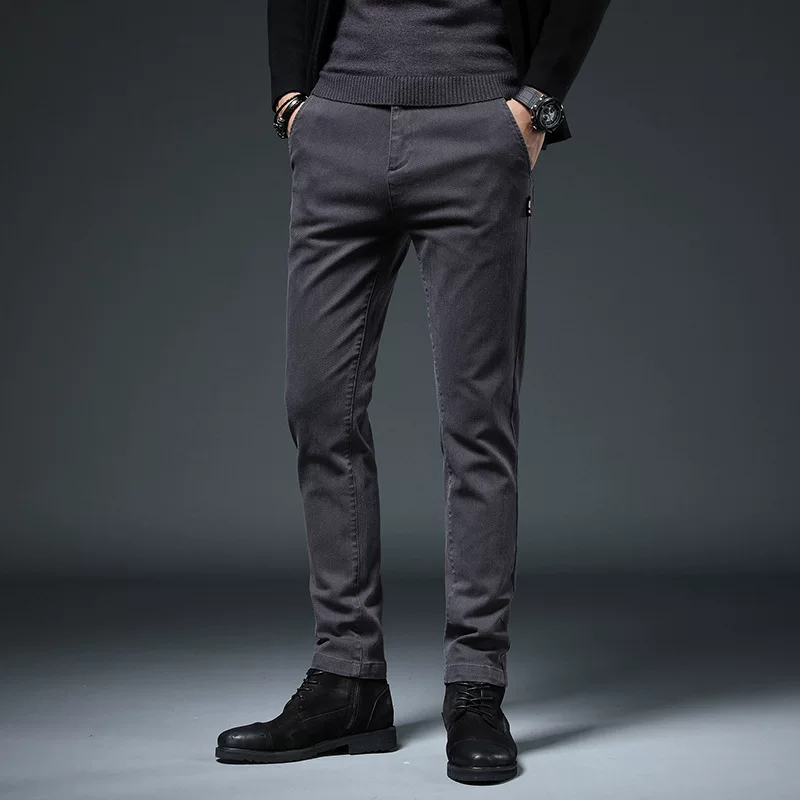 Летние мужские повседневные брюки, корейский стиль, slim fit