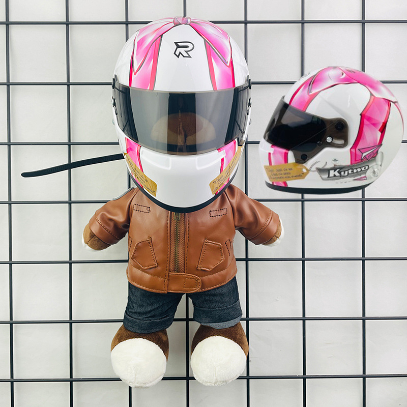 Coche eléctrico colgante oso muñeca casco cuero juguete coche tronco montar decoración 4S reparación tienda locomotora muñeca