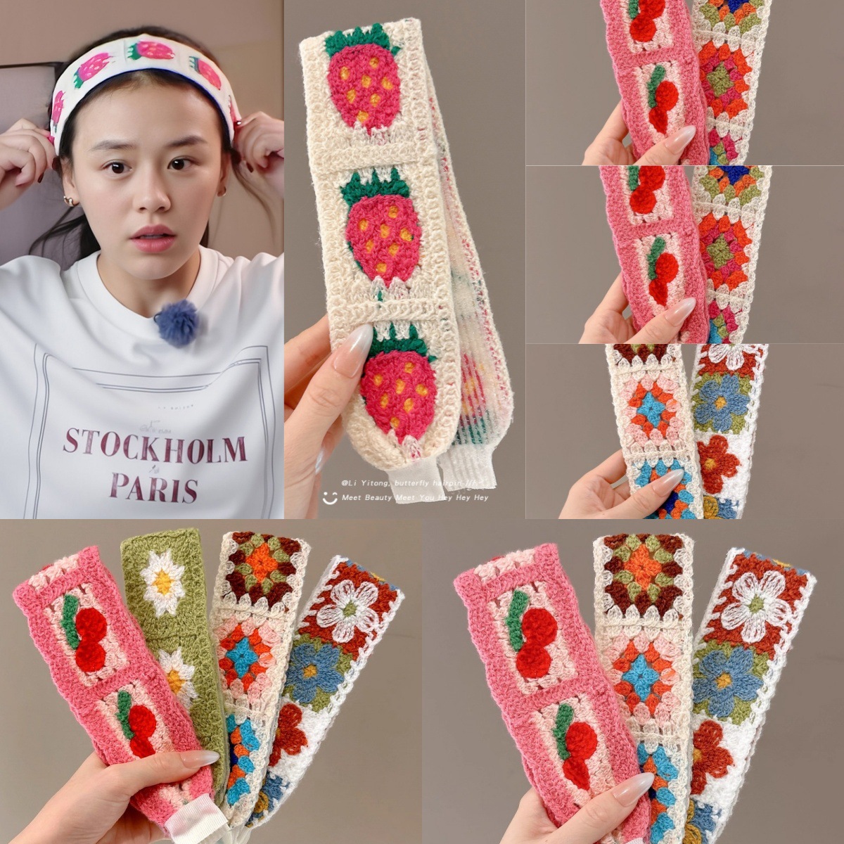 Mas Chunhua menos de la misma banda de velcro de punto, banda de cabello para mujeres, cabello para adultos, peluquete, artefacto de acabado de cabello roto