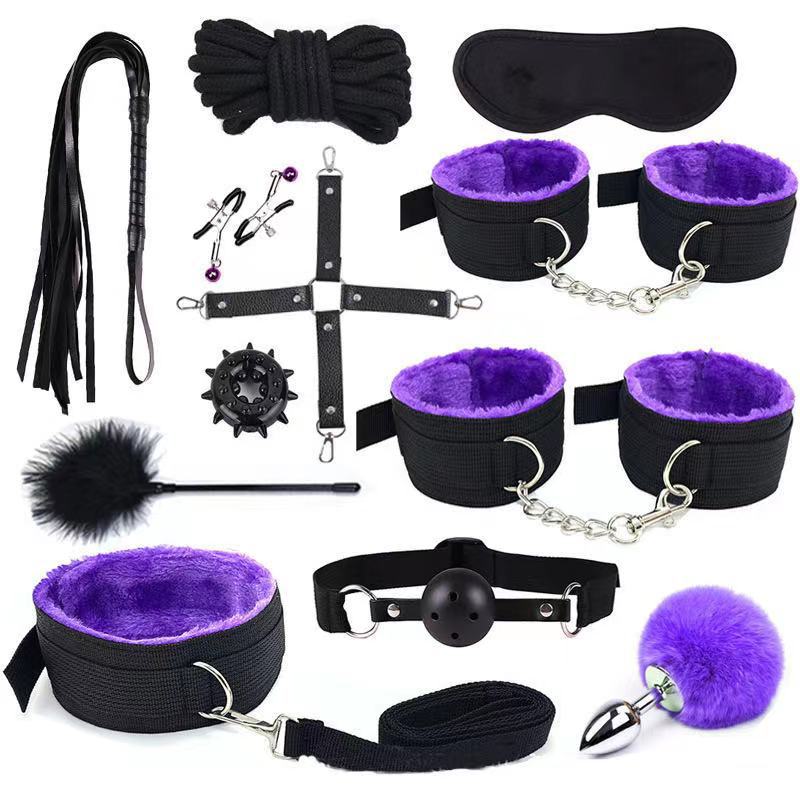 Adult SM sex toy love strap plush 12 -piece hairy ball rabbit tail…