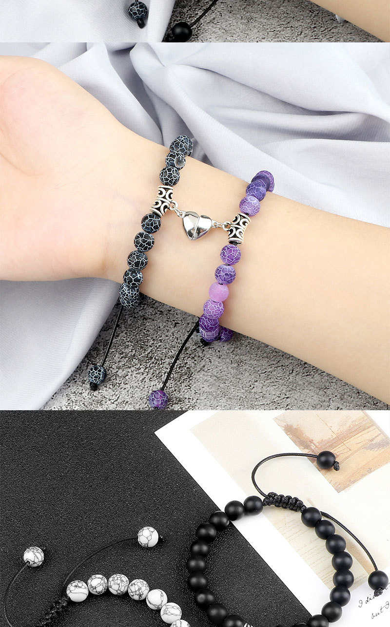Heart Shaped Magnetic Braided Couple Bracelets For Relationships_voghion.com