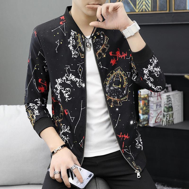 2024 primavera y otoño nuevo estilo chaqueta de color de los hombres de moda casual juvenil más grasa talla grande chaqueta delgada