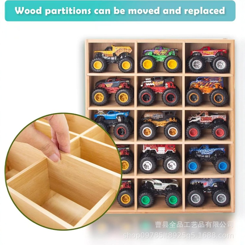 Soporte de exhibición de modelo de camión de madera Soporte de exhibición de almacenamiento de madera de juguete para niños Soporte de exhibición de mano de madera maciza