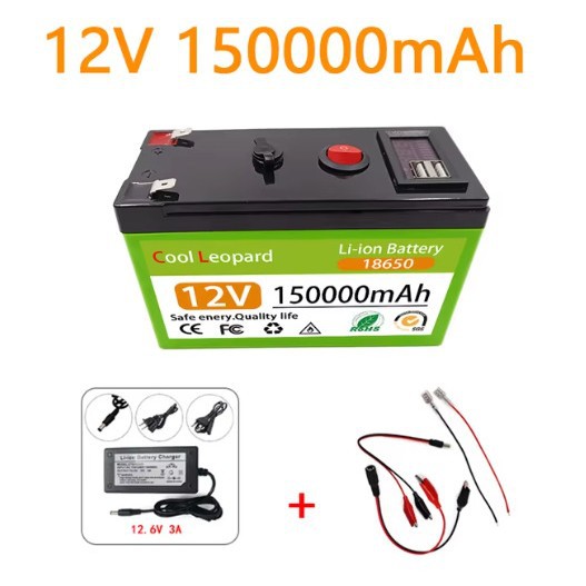 新型12V150Ah高尔夫球车、手推车、轮椅、电动船LED灯锂离子电池
