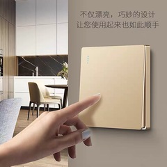 Large panel switch socket type 86 household one-open five-hole with USB wall air conditioning socket 16a three-hole champagne color